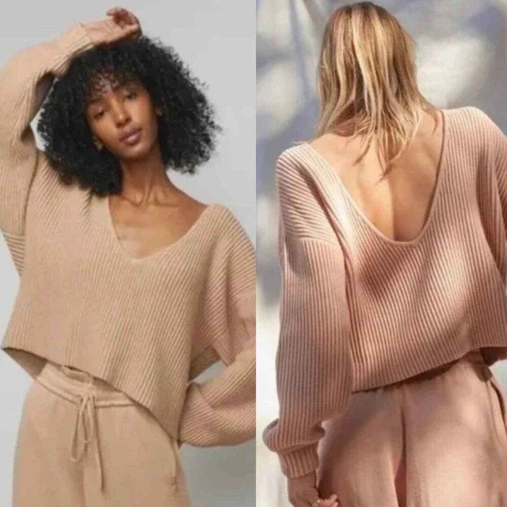 Lunya Cozy Organic Cotton Silk Reversible Pullover Otium Lunya Sweater Medium